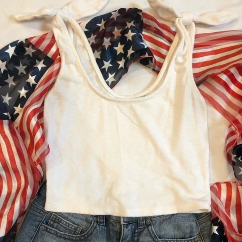 Black Tie Shoulder Tank Top - Picture 2 of 2